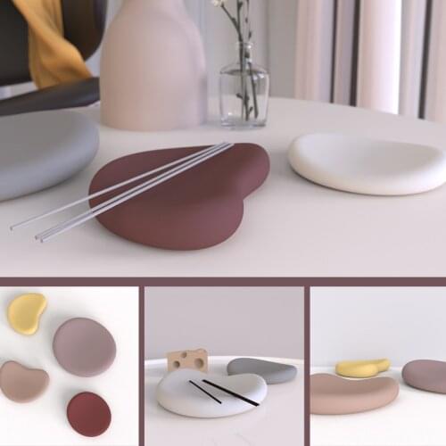 Creative Simple Shape Design Concrete Bracket Tray Silicone Mold Chopstick Spoon Holder Jewelry Tray Placings Molds