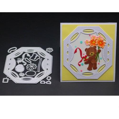 YINISE SCRAPBOOK Metal Cutting Dies For Scrapbooking Stencils BEAR BACKGROUND Paper Album Cards Making Embossing Die Cuts Cutter