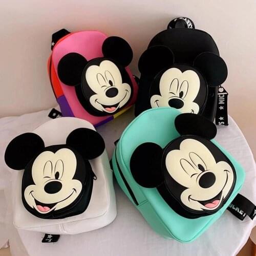 Disney mickey mouse backpack Minnie school bag pu shoulder bag children handabg