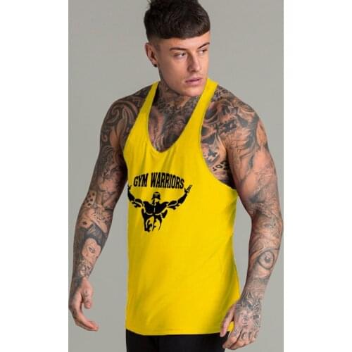 Fashion Casual Bodybuilding Stringer Tank Top Mens Gym Fitness Vest Cotton Fit Tank Tops Muscle Shirt For Boys Undershirt