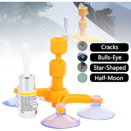 Car Windshield Repair Kit Quick Fix Car Cracked Glass Windscreen Repair Tool Kit Resin Sealer DIY Auto Window Screen Polishing