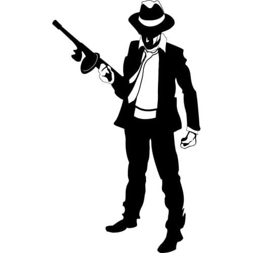 LLY-1099 Mafia Gangster Gun Robber Modeling Car Sticker PVC Auto Body Decoration Personality Waterproof Sunscreen Stickers