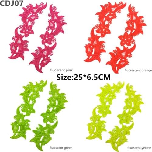 CHICKNIT 5pair gold silver new new Guipure lace Embroidery applique collar patches for clothing lace DIY sewing fabric CDJ07