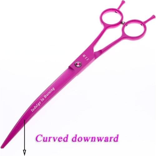 Pet Scissors 8" Pink Downward Curved Pet Grooming Scissors Professional Shears Salon Barber Using Dogs & Cats