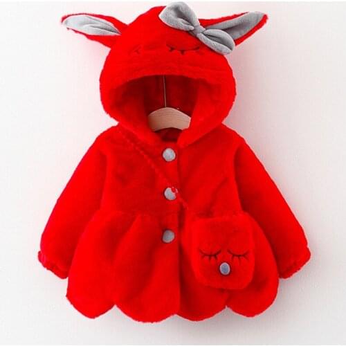 Clothes for Baby Girls 2021 Fashion Hooded Cute Ears Winter Coats for Toddler Kids Newborn Baby Warm Jacket Children Outerwear
