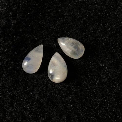 Wholesale 1pcs 100% natural Rainbow Moonstone Cabohcon Bead 10-15mm Pear Gem Cabochon Beads Pendant Ring Face