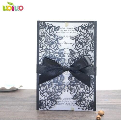 Wedding Decoration & Gift Use,leaves wedding invitaitons,black rose flower unique wedding invitation cards