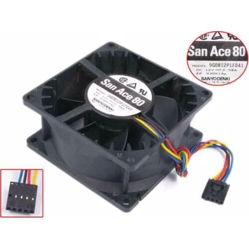 SANYO DENKI 9G0812P1F041 DC 12V 0.58A 80x80x38mm Server Cooling Fan