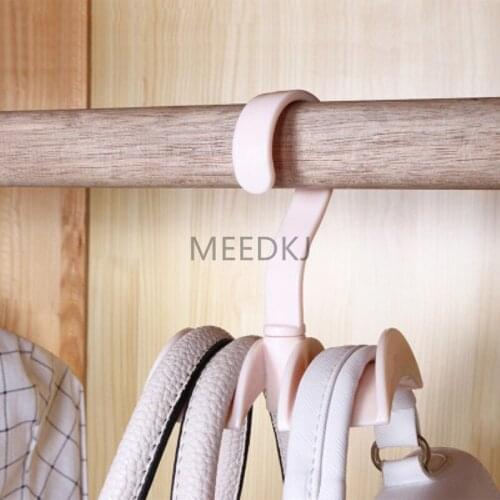Closet organizer lever rotatable wardrobe storage rack hook tie rack handbag hook clothes hook belt hook