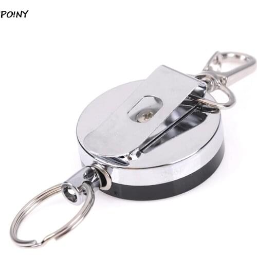 Retractable Pull Key Ring Chain Reel ID Lanyard Name Tag Card Badge Holder Reel Extendable Belt Key Ring Clip