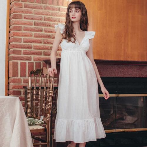 Japanese Summer New Ladies Nightdress Sexy Nightdress with Chest Pad Long Skirt Home Skirt Pink White Female Skirt Nightdress