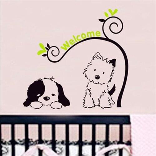 Vivid Cartoon cute dog wall sticker living room bedroom wall decoration art mural wall stickers for kids rooms