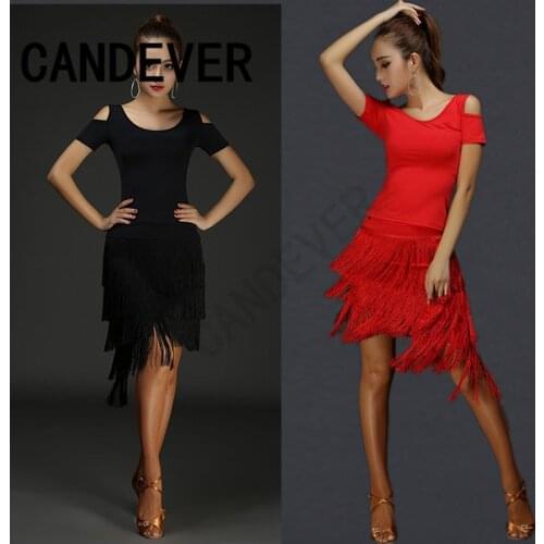 2019 latin dance skirt sexy women top costume Samba Tango kinds of tassels Dresses competition Performamnce salsa Lady Latin