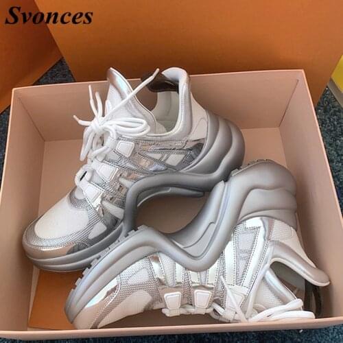 Height Increasing Archlight Sneakers Women Runway Shoes Thick Platform Creepers Summer Female Casual Flat Trainers Tenis Feminin
