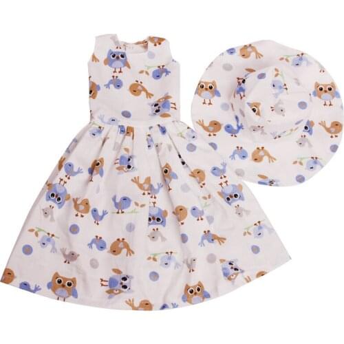 1pc New Summer Dress Clothes for Doll Accessories 60cm BJD Dolls Clothes Fashion Long Dress with Hat Accessories Toys for Girls