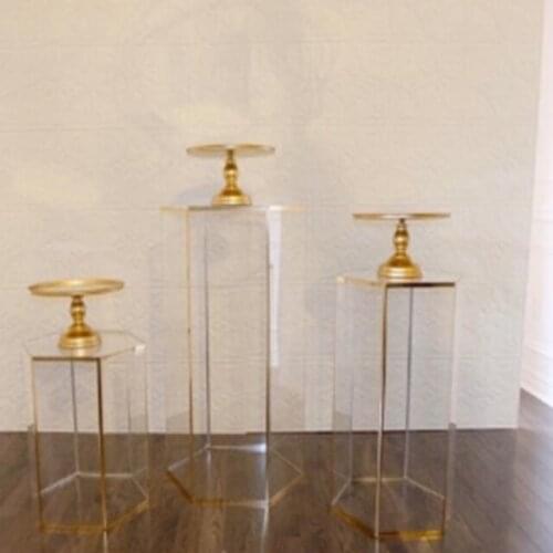 3pcs/set)wedding furniture party event cake table acrylic clear base crystal cake table sunyu2612