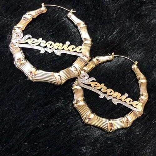 3UMeter Fashion Hoop Earrings for Women Custom Name Earrings 2020 Gold Heart earrings Set Dropshipping