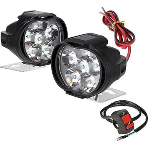 6 LED Motorcycle Headlight Super Bright Working Spotlight Motorbike Fog Lamp LED Spotlight Daytime Running Lights
