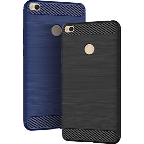 Shock Absorption Cover Soft TPU Anti Scratch Carbon Fiber Back Original Case for Xiaomi Mi Max 2 Max2 6.44" Cover Cases
