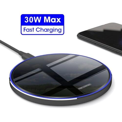 FDGAO 30W Qi Wireless Charger Dock for Samsung S21 S20 S10 Note 10 20 iPhone 12 11 Pro Max XS XR X 8 Induction Fast Charging Pad