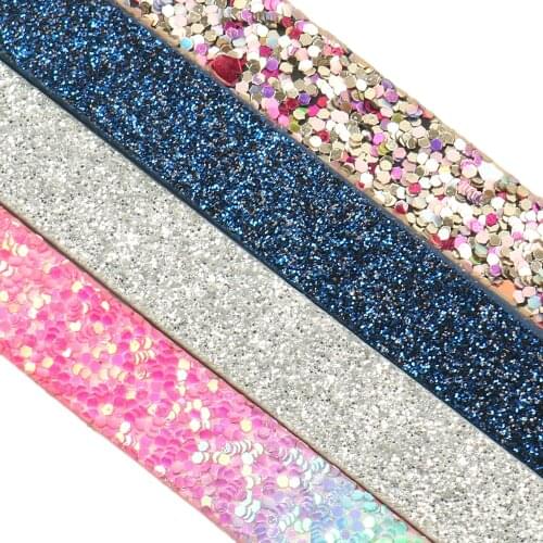 Glitter Synthetic Leather Trim Ribbon Handmade Beading Bracelet Jewelry Making Thread Rope Trim Cord,1Yc19543