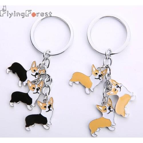 NEW Cute dog Keychain pet Anime car keyring DIY Pendants bag Charms best friend lucky Gifts keychains Women Accessories