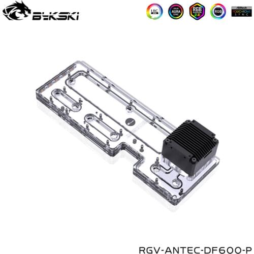 Bykski Distro Plate For Antec DF600/DP502 Cabinet Water Tank Acrylic RGB Computer Case Cooling Reservoir ,RGV-ANTEC-DF600-P
