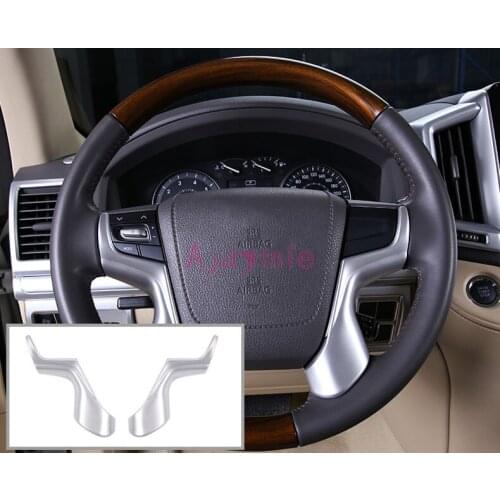 Interior Steering Wheel Decorative Strips Cover Trim Stickers 2016 2017 For Toyota LC Land Cruiser 200 LC200 Accessories
