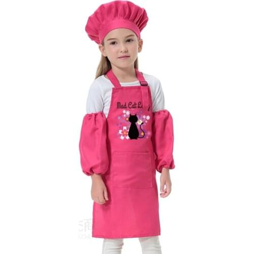 Kids Apron Custom Logo Childrens Painting Clothes Kindergarten Art Class Advertising Sleeves Chef Hat Apron Kit