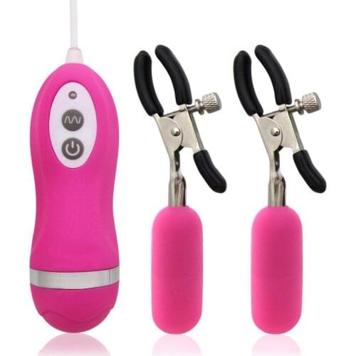 Dual Vibrating Nipple Clamps Sex Slave Nipples Clips Labia Clitoris Stimulation Breast tease Fetish Couples Sex Toys Adult Games