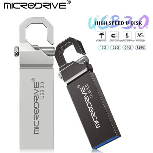 Hot sale usb flash drive 32GB Waterproof Metal 64GB pen drive USB 3.0 16GB pendrives Flash Drive key hook memory stick