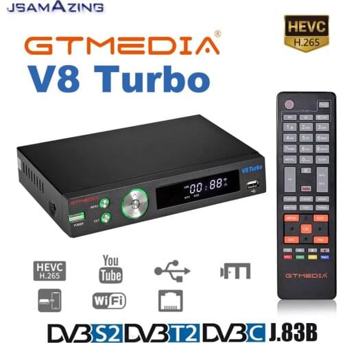 GTMEDIA V8 Turbo Satellite Receiver Decoder Support DVB-S/S2/S2X DVB-T/T2/Cable/J.83B AVS+,VCM/ACM/multi-stream/T2MI, Multi-PLP