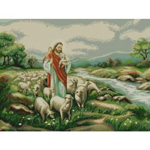 Jesus Shepherd Cross Stitch Kits Christianity Needlework 14CT Unprinted Embroidered Top Quality DIY Handmade Decoration