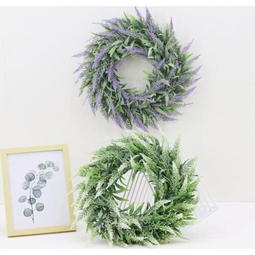 DIY Handmade Lavender Artificial Garland Wreath Flower ValentinesDay Christmas Indoor Outdoor Home Wedding Party Home Wall Decor