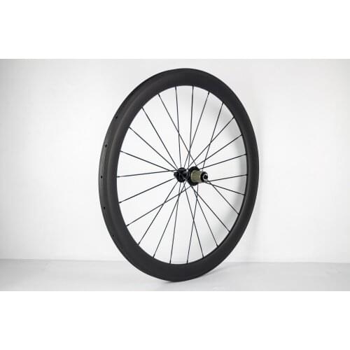 Carbon wheelset 50mm carbon rims 25mm width tubular 3K weave bicycle wheelset with powerway R13 hub