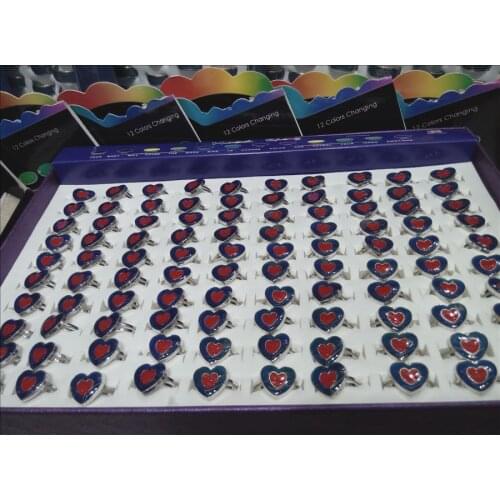 Heart mood rings cute little heart colour sandwich love couples thermal mood change color ring Open ring wholesale
