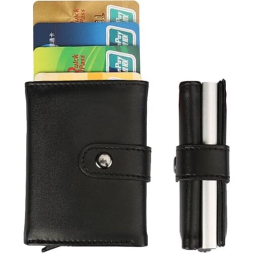 BISI GORO Genuine Leather Credit Card Holder Aluminium Men Women Credit Card Wallet Netherlands Top Selling Business Card Case