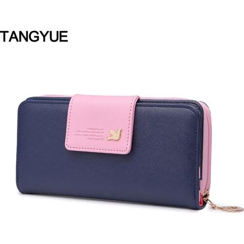 Leather Womens Wallet Female Long Cutch Big Luxury Brand Lady Wallet Women Purse for Cards with Zipper Coin portomonee vrouwen