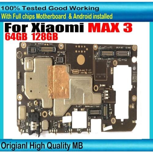 64GB 128GB For Xiaomi Max 3 Max3 Motherboard unlocked Mainboard Work Well Main Circuits Logic Board Plate Android OS System