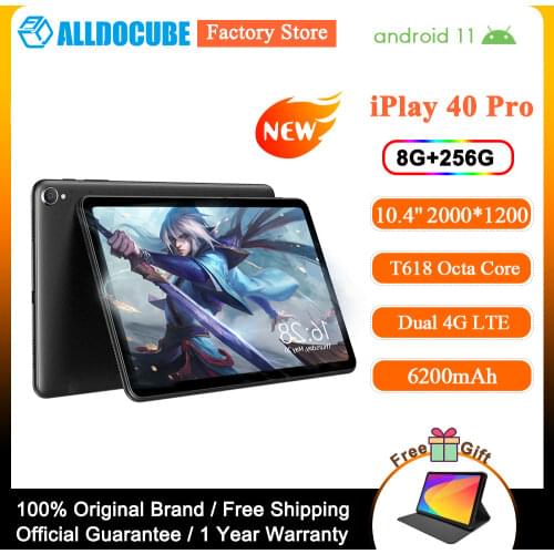 [Newest]ALLDOCUBE iPlay 40 Pro 10.4'' Tablet Android 11 2K 2000x1200 FHD 8GB RAM 256GB ROM UNISOC T618 OctaCore 4G LTE Dual Wifi