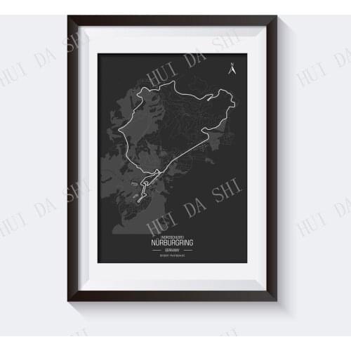 Nürburgring, Nordschleife, German Grand Prix. Formula 1 Race Track Poster