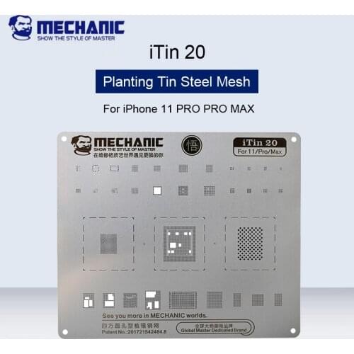 MECHANIC iTin 20 Planting Tin Steel Net Tinned Mesh For IPhone11/11PRO/11PRO MAX BGA reballing stencil Tin Planting Mesh