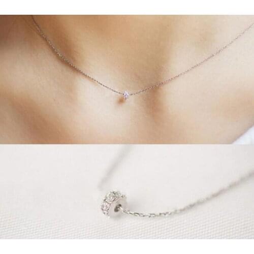 Kindey Real Pure New Silver Color Beads Necklaces Pendants for Women Wedding Jewelry Kolye Collares