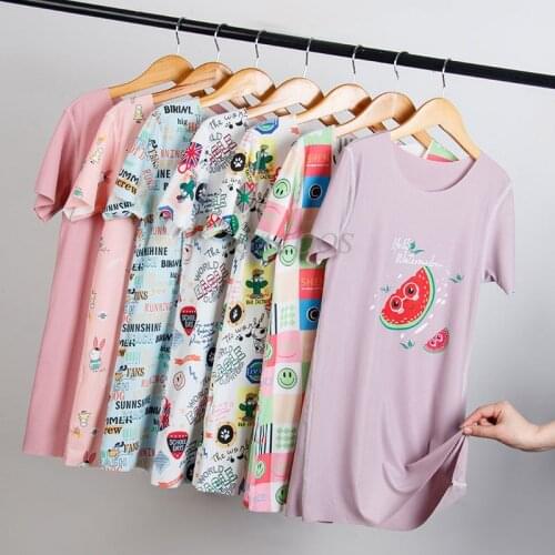 Girls Pajamas Cotton Fashion Casual Dress for Kids Children Printing Cartoon Strawberry Cat Nightdress Home Clothing Baby Dress