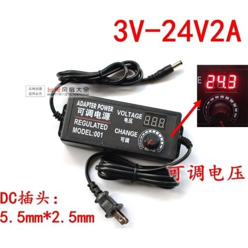 Adjustable Voltage Power Adapter 24V 2A with Display 48W Dimming Thermostat Power Adapter