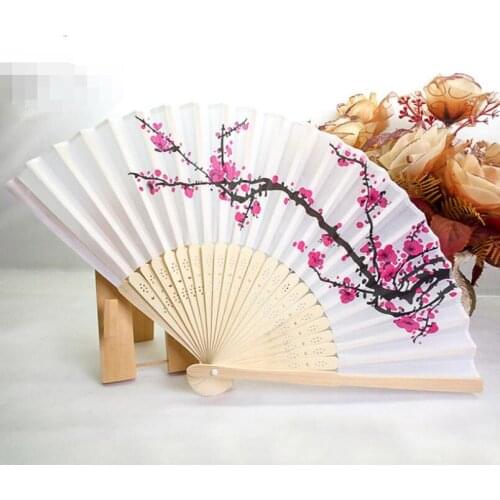 Cherry Blossom silk hand fan wedding favor plum blossom hand folding fan wintersweet LX4328