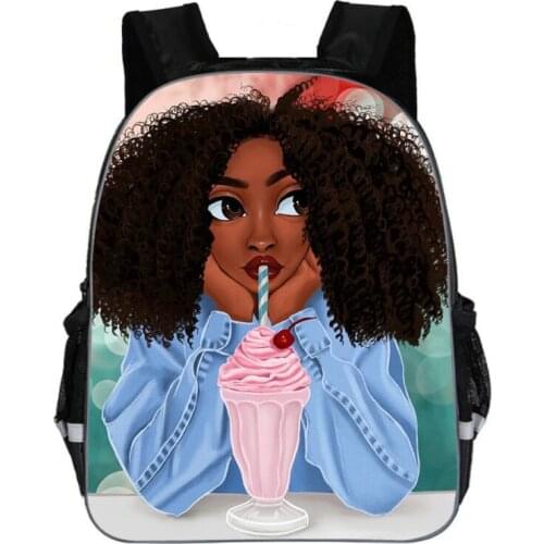 Teen Girls School Backpack Black Art African American Girl School Bag Kids Bagpack Shoulder Book Bags Satchel
