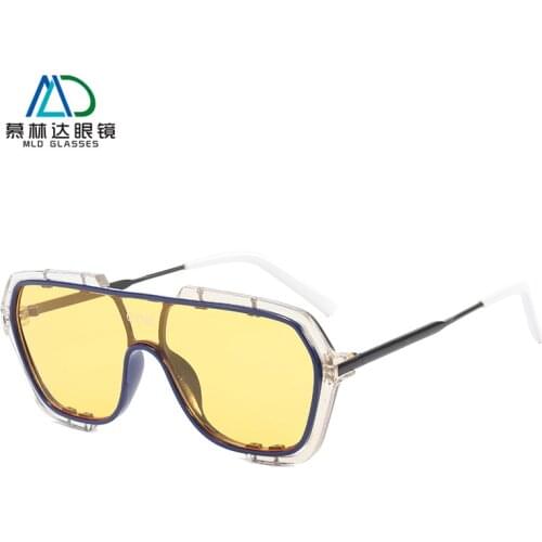 Unisex big rectangle sunglasses women men 2021 laides fashion sun glasses black yellow clear oversized oculos de sol feminino