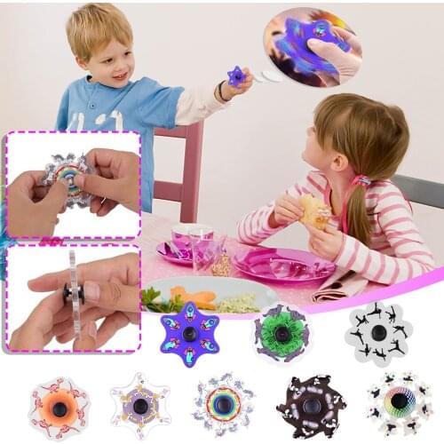 Anti stress Fidgets Finger Fidget Spinner With Animation Kids Adult Hand Spiner Running Dynamical Fingertip Spinning Top Toys