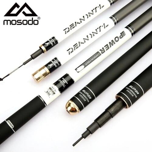 Mosodo New Design Spinning Fishing Rod Hard FRP + Carbon Fiber Telescopic Fishing Rods Fishing Pole 3.6M4.5M4.8M5.4M5.7M6.3M7.2M